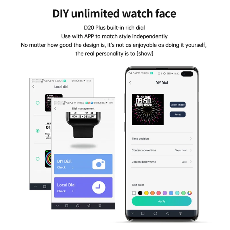 Valdus Wholesale Custom APP Y68 D20 1.44 Inch Smartwatch Mobile Phone Android Smart Watch - Image 2