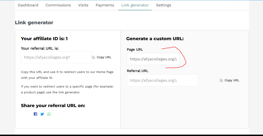 Earn and Learn Paste_Product_URL_Step 8- AFYAColleges