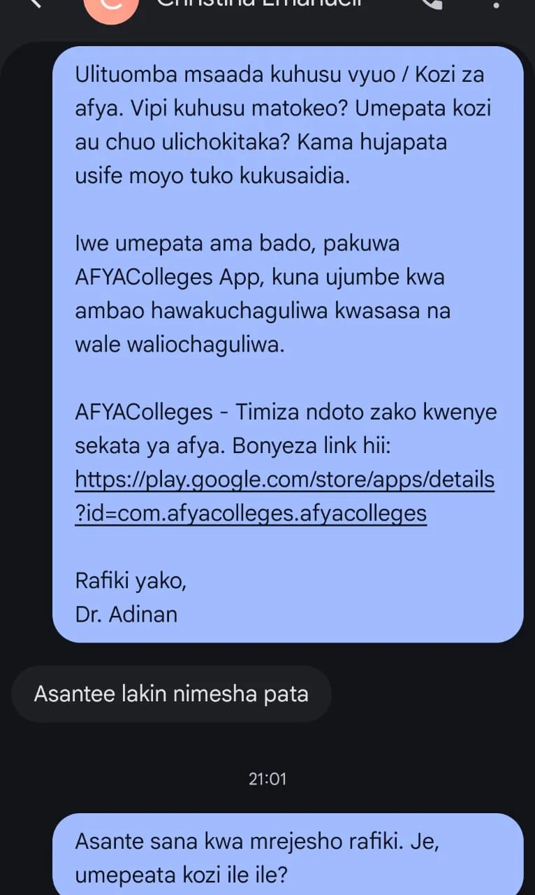 Kufanikiwa maombi ya vyuo vya afya ni mkakati ukisaidiwa na wataalamu - AFYAColleges