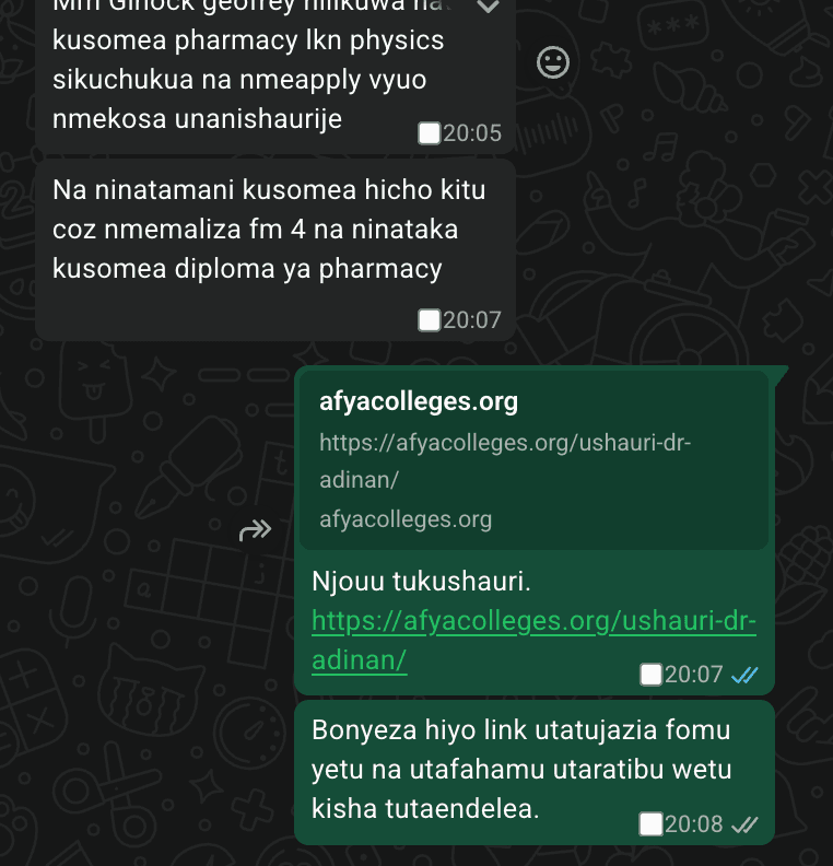 Msaada na Ushauri Unaweza kufeli maombi ya vyuo vya afya kwasababu hujui vigezo